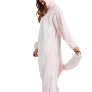 DELEY Unisex Pink Axolotl Onesie Adult Pajamas Halloween Cosplay Costume Animal Jumpsuit Homewear Sleepwear