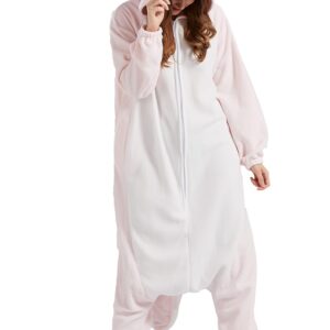 DELEY Unisex Pink Axolotl Onesie Adult Pajamas Halloween Cosplay Costume Animal Jumpsuit Homewear Sleepwear