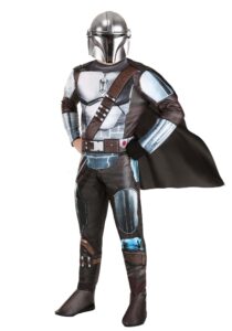 jazwares star wars deluxe adult mandalorian costume, mens halloween costume - officially licensed 2x