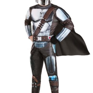 Jazwares STAR WARS Deluxe Adult Mandalorian Costume, Mens Halloween Costume - Officially Licensed 2X