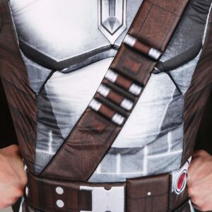 Jazwares STAR WARS Deluxe Adult Mandalorian Costume, Mens Halloween Costume - Officially Licensed 2X