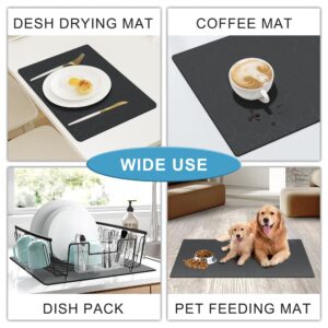 Coffee Maker Mat for Countertops, Coffee Bar Accessories Fit Under Coffee Machine Mat 19"x12"Rubber Backed Coffee Pots - Table Mat under Appliance, Kitchen Counter Coffee Dish Drying Mat, Dark Gray