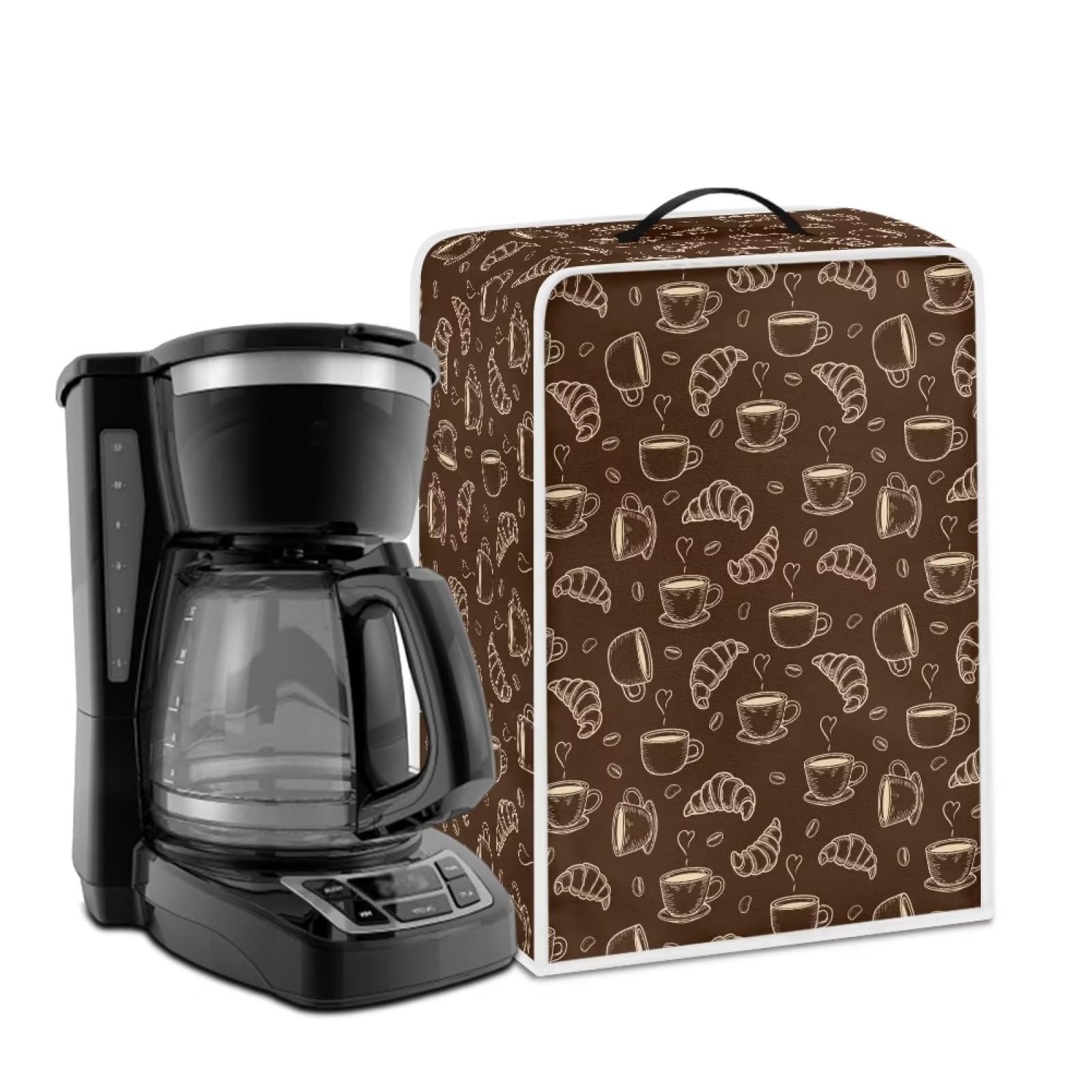 XXQGOMG Coffee Maker Cover with Durable Handle Coffee Bread Stand Mixer Cover Compatible with Kitchen Aid Mixer Kitchen Appliance Dustproof Covers Fit Most Small Kitchen Appliance