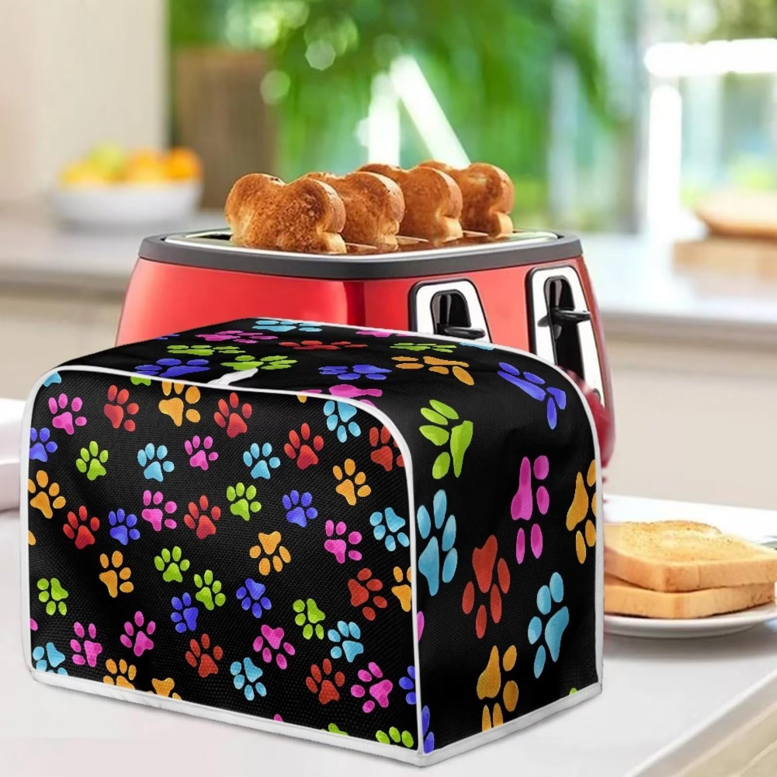 Psesaysky Paw Toaster Covers Dust Cover Kitchen Home, Waterproof Kitchen Small Appliance Covers Bread Maker Oven Fit Most 2 Slice Toaster