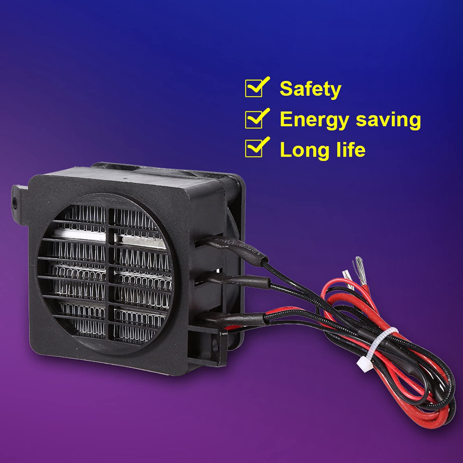 Atyhao 100W 12V PTC Car Fan Air Heater Constant Temperature HeatingHeaters with Insulator and Mounting Holes, Applicable for Heater and Air Conditioning