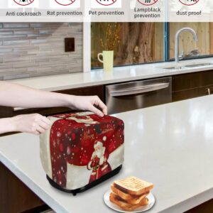 Christmas Toaster Dust Cover 2 Slice, Merry Christmas Dreamlike The Santa Claus Red Bread Maker Cover Toasters Covers for Fingerprint Protector Washable Kitchen Small Appliance Cover 12x7.5x8in