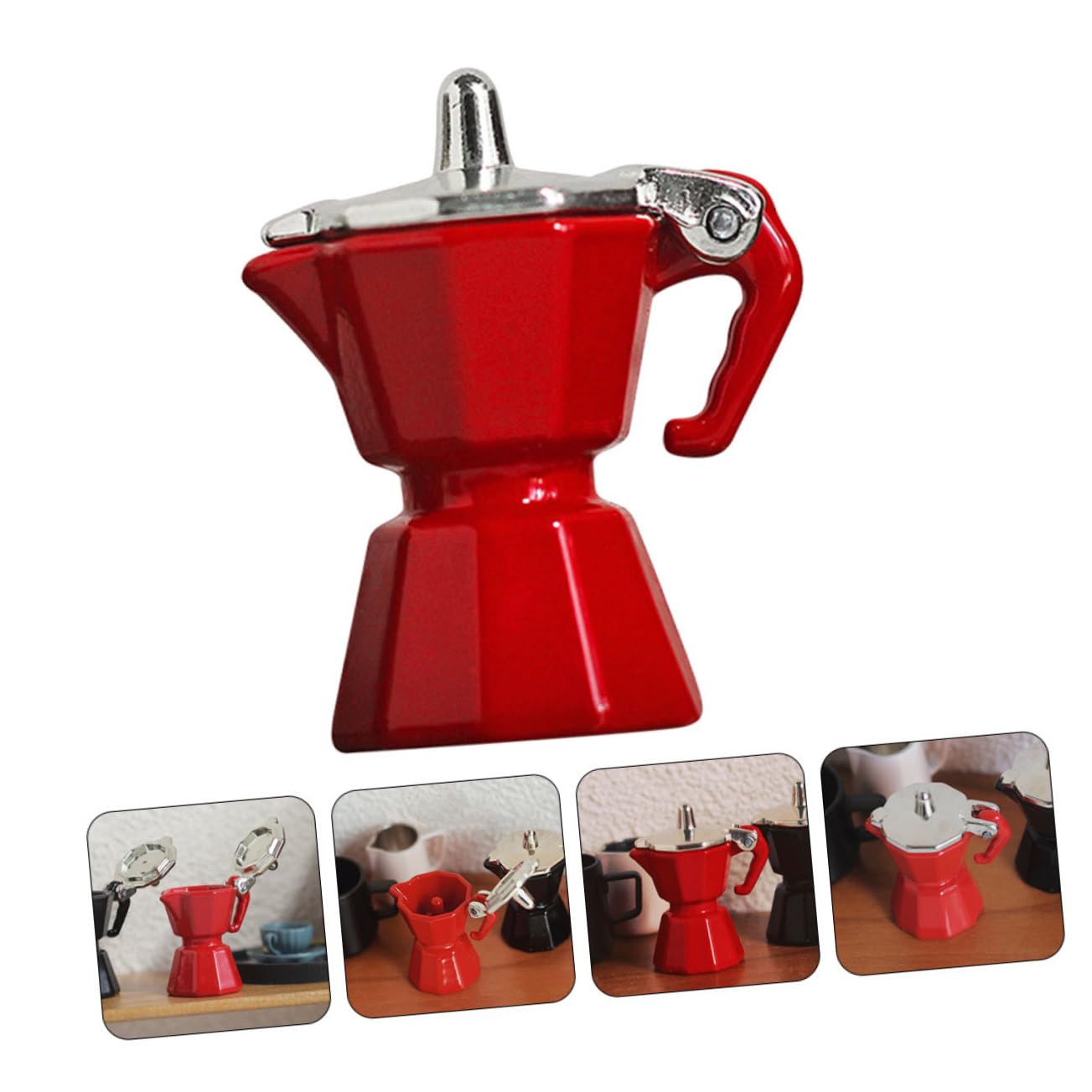 COHEALI decor coffee pot coffee makers Mini Coffee Machine Model Micro-scene Adornment Mini Kitchen Coffee Machine Mini House Appliances household Accessories furniture Ob11 alloy