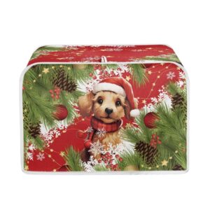 Psesaysky Dog Tree Christmas Toaster Covers Bakeware Protector 4 Slice Dustproof Christmas Decor Kitchen Small Appliance Covers with Top Hook