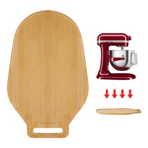 Bamboo Sliding Mat for Kitchenaid Mixer, Mixer Mover Slider Mat Pad Compatible with Kitchenaid Bowl Lift 5-8 Qt Stand Mixer,Kitchen Appliance Slider Mat, Kitchen Aid Mixer Accessories,with Handle