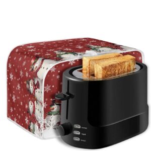 Baxinh Christmas Snowman Printed Bread Machine Cover, 4 Slice Toaster Cover Kitchen Appliance Cover, Anti-Dust Toaster Cover Bakeware Protector, Washable Appliance Cover for Kitchen Accessories