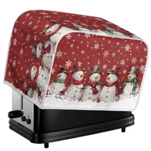 Baxinh Christmas Snowman Printed Bread Machine Cover, 4 Slice Toaster Cover Kitchen Appliance Cover, Anti-Dust Toaster Cover Bakeware Protector, Washable Appliance Cover for Kitchen Accessories