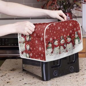 Baxinh Christmas Snowman Printed Bread Machine Cover, 4 Slice Toaster Cover Kitchen Appliance Cover, Anti-Dust Toaster Cover Bakeware Protector, Washable Appliance Cover for Kitchen Accessories