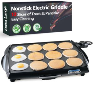 extra-large nonstick cool-touch electric griddle - 12 slices of french toast at one time