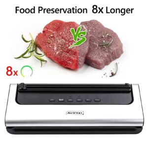 AirVita+ Vacuum Sealer Machine V72 with 6 Different Modes Multifunctional Vacuum Sealer Machine for Storage & Prolong Food Preservation, Sous Vide Matching Sealing Machine Not Include Packaging Bags