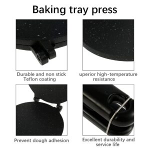 Tortilla Press Pan 6.5Inch, Non-Stick Eggs Roll Maker Pancake Griddle with Bakelite Handle, Heavy-Duty Aluminum Dough Press Pan Cast-Iron Flour Tortilla Press Stove Top Pan for Kitchen