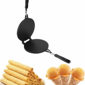 Tortilla Press Pan 6.5Inch, Non-Stick Eggs Roll Maker Pancake Griddle with Bakelite Handle, Heavy-Duty Aluminum Dough Press Pan Cast-Iron Flour Tortilla Press Stove Top Pan for Kitchen