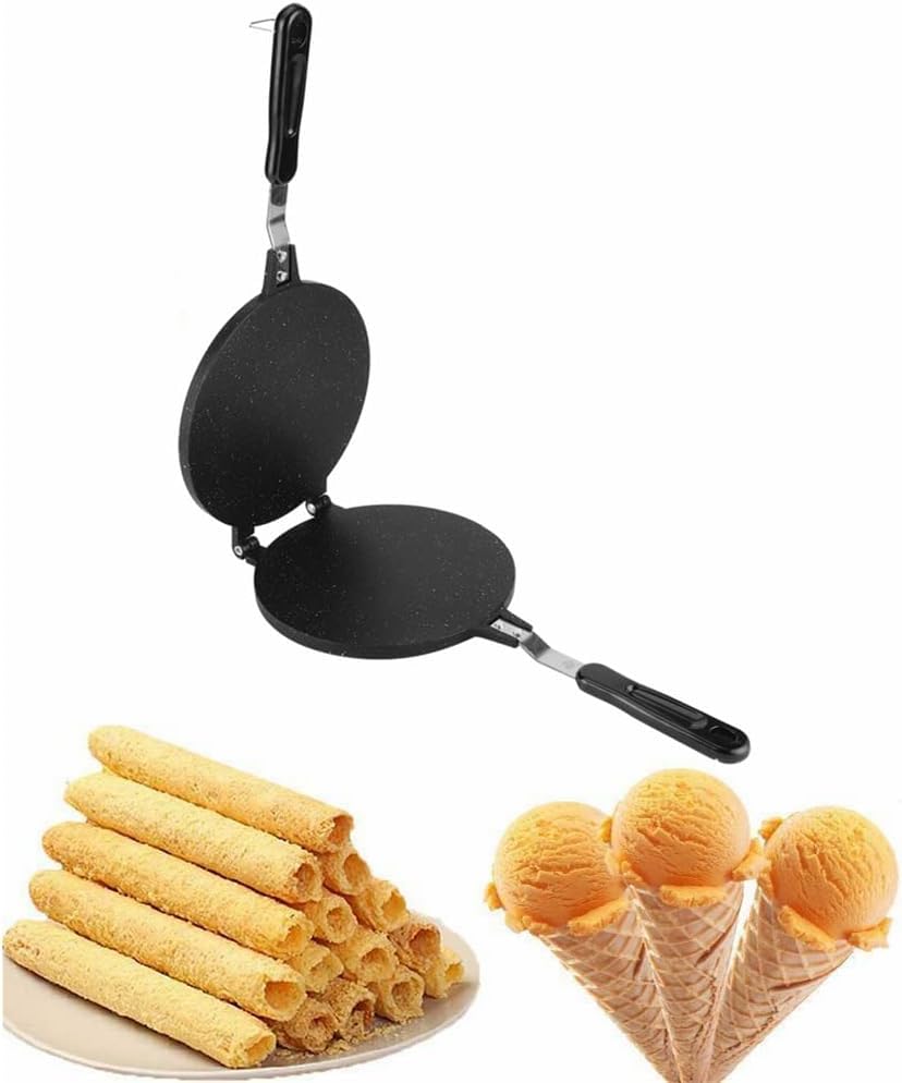 Tortilla Press Pan 6.5Inch, Non-Stick Eggs Roll Maker Pancake Griddle with Bakelite Handle, Heavy-Duty Aluminum Dough Press Pan Cast-Iron Flour Tortilla Press Stove Top Pan for Kitchen