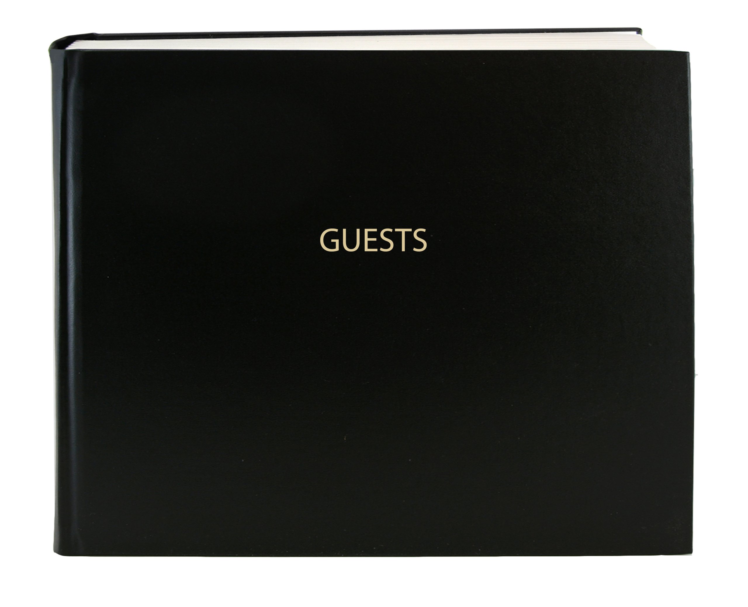 BookFactory Guest Book (120 Pages) / Guest Sign-in Book/Guest Registry/Guestbook - Black Cover, Section Sewn Hardbound, 8 7/8" x 7" (LOG-120-GUEST-A-LKT25)