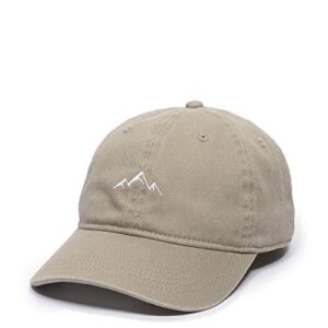 outdoor cap standard mountain dad hat-unstructured soft cotton cap, khaki, one size