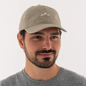 Outdoor Cap Standard Mountain dad hat-unstructured soft cotton cap, Khaki, One Size