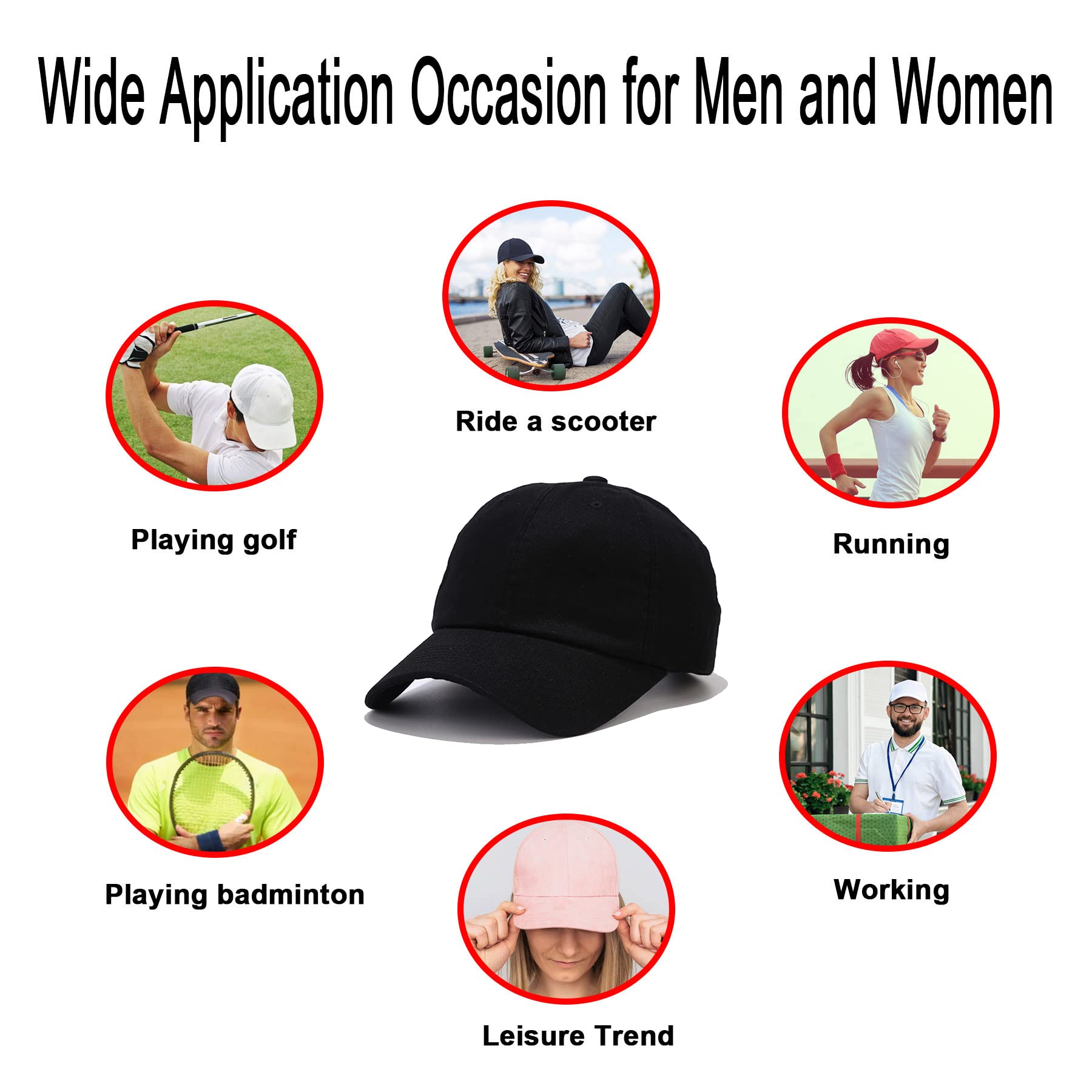 NPQQUAN Original Classic Low Profile Baseball Cap Golf Dad Hat Adjustable Cotton Hats Men Women Unconstructed Plain Cap Black