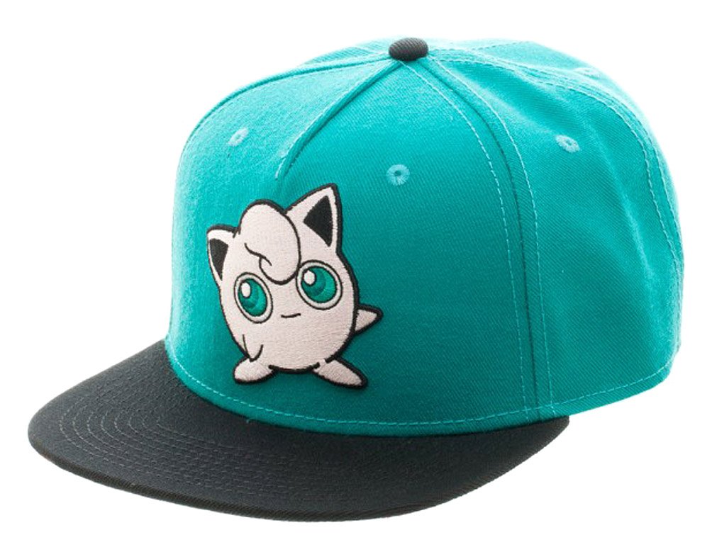 BIOWORLD Pokemon Jigglypuff Embroidered Snapback Cap Hat, Turquoise