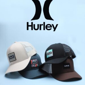 Hurley Men's Caps - Fairway Trucker Mesh Panel Baseball Cap Trucker Hat - Snap Back Hats for Men, Size One Size, Team Red