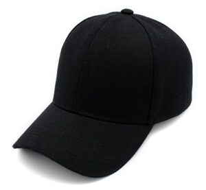 baseball cap hat men women - classic adjustable plain blank, blk