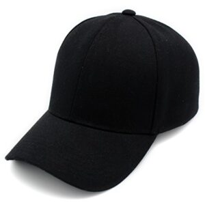 Baseball Cap Hat Men Women - classic adjustable plain blank, BLK