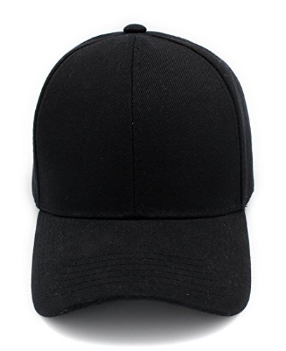 Baseball Cap Hat Men Women - classic adjustable plain blank, BLK