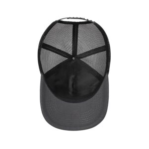 American Flag Trucker Hat - Snapback Hat, Baseball Cap for Men Women - Breathable Mesh Side, Adjustable Fit - for Casual Wear Dark Gray/Black