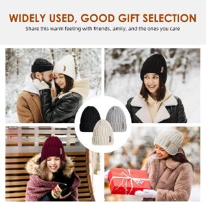 Womens Winter Knitted Beanie Hat 3PCS,Warm Knit Fashionable Caps,Womens Beanie for Fall Cold Weather Color1