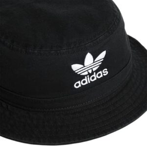 adidas Originals Washed Bucket Hat, Black/White, One Size