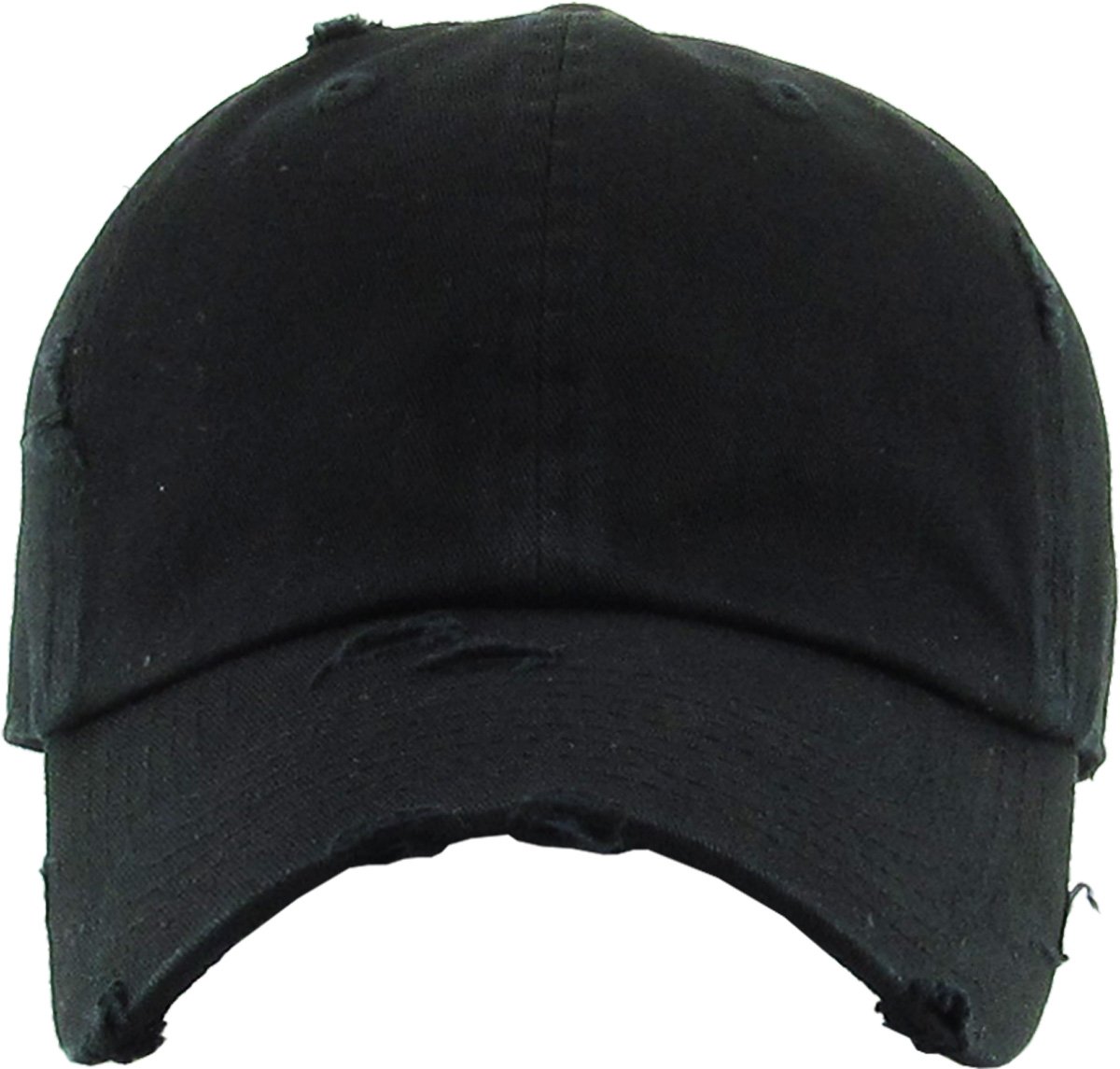 KBETHOS KBE-VINTAGE BLK Vintage Washed Cotton Baseball Cap, Black