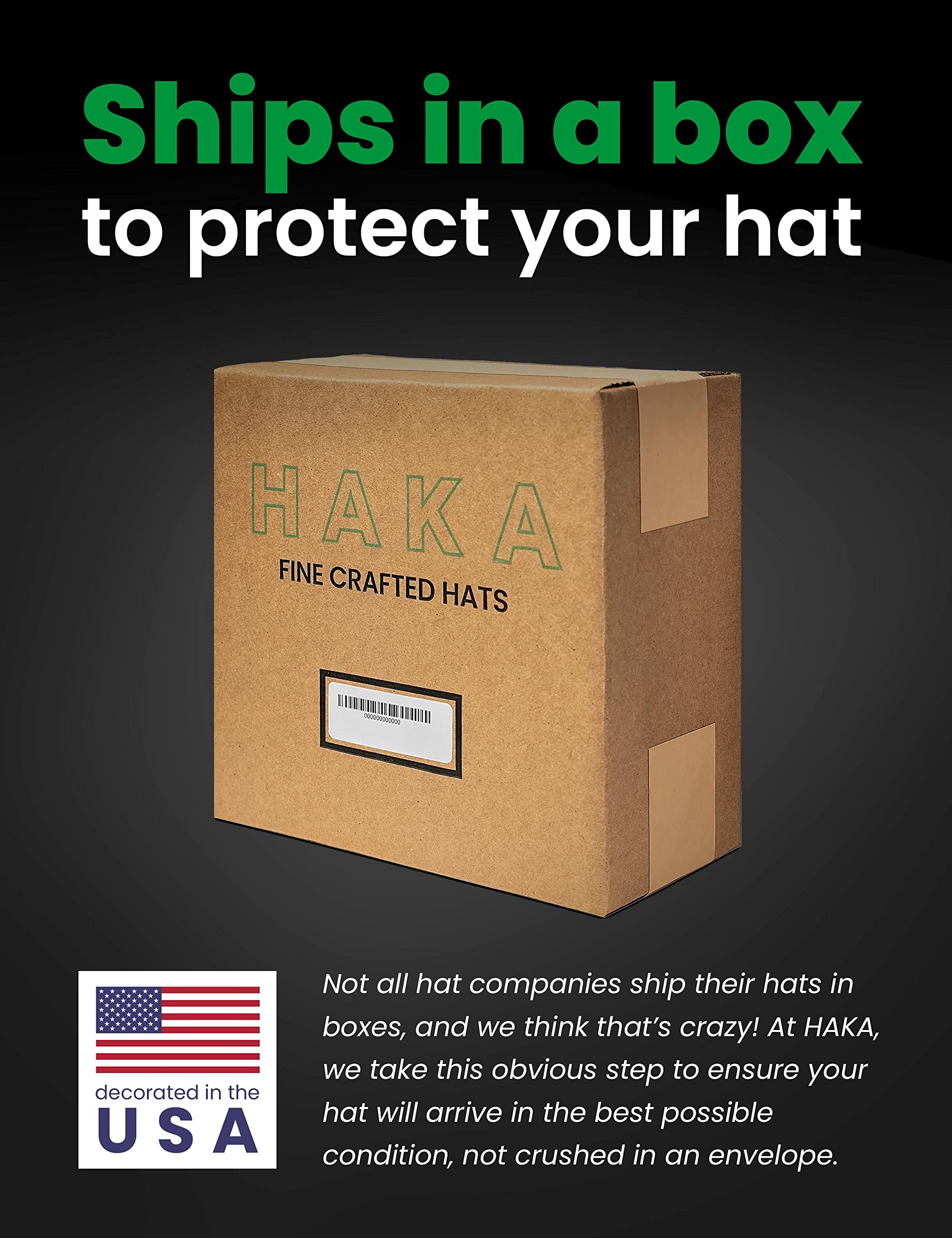 HAKA USA Hat – American Trucker Hat for Men & Women, Adjustable Baseball Cap, Mesh Snapback, Outdoor Golf Hat - Black