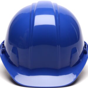 Pyramex Safety Cap Style 4 Point Ratchet Suspension Hard Hat with Rain Trough - Comfortable Low Profile Design, Blue, One Size (HP14160)