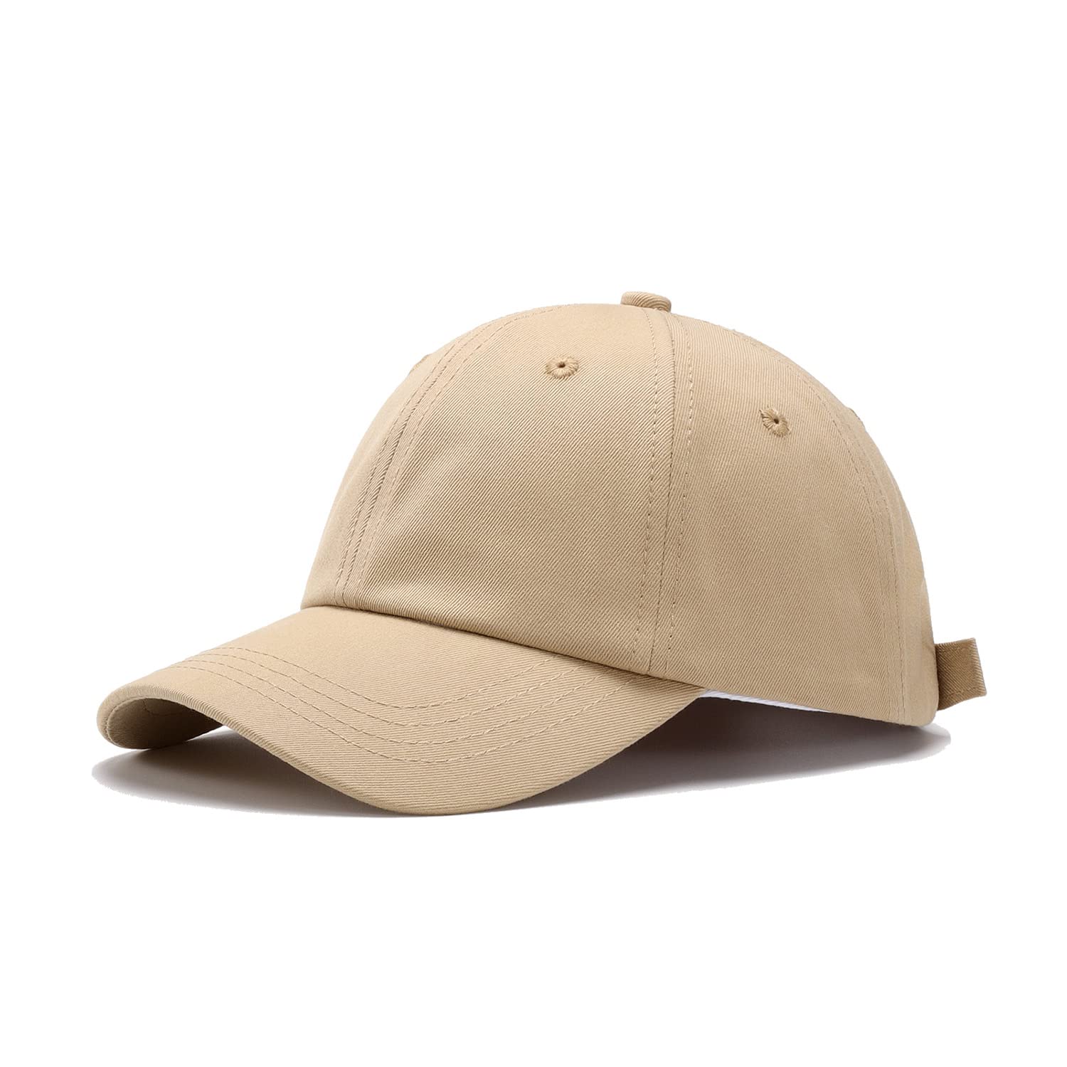 Quanhaigou Low Profile Baseball Cap for Men Women - Cotton Dad Hat-Classic Adjustable Unconstructed Plain Hat (Khaki)