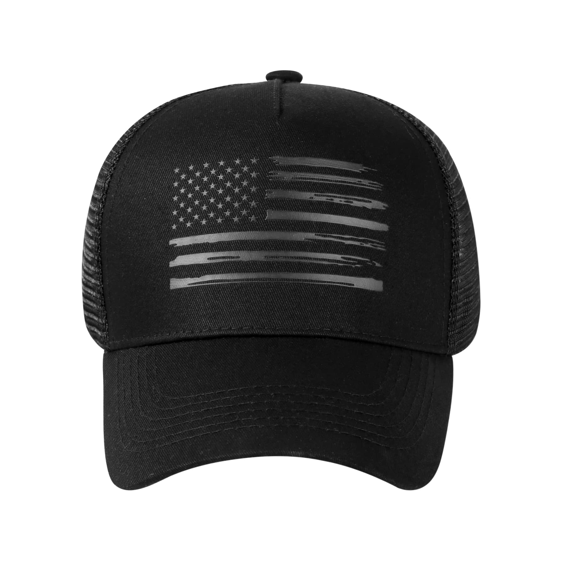 VIONLAN Baseball Cap American Flag Trucker Hat for Men Women 3D Embossed Logo Adjustable Outdoor Mesh Snapback Hat