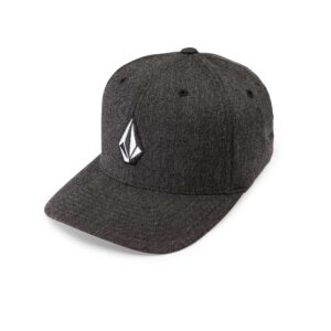 volcom mens full stone flex fit baseball cap, charcoal heather, large-x-large us