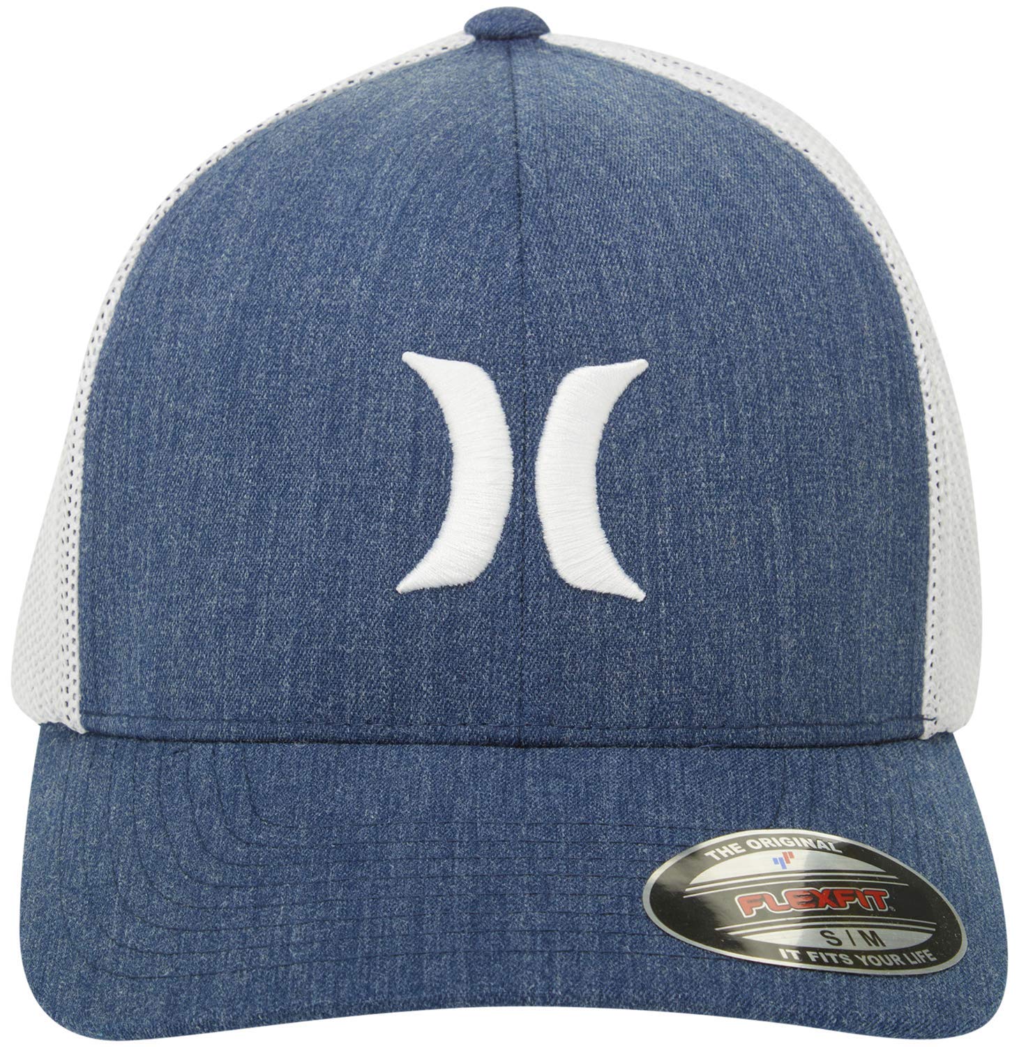 Hurley Men's Icon Textures Flexfit Baseball Cap, Obsidian, L-XL