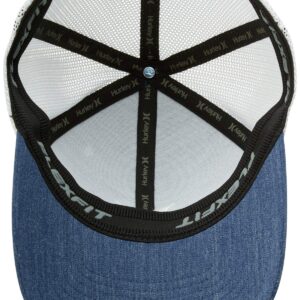 Hurley Men's Icon Textures Flexfit Baseball Cap, Obsidian, L-XL