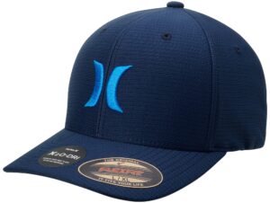 hurley men's caps - h2o dri pismo curved bill baseball hats for men (s-xl), size small-medium, blue