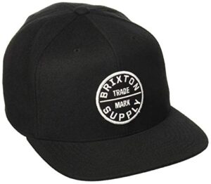 brixton men's oath iii medium profile adjustable snapback hat, black, one size