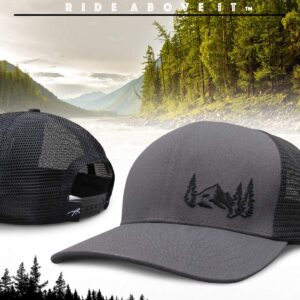 Grace Folly Trucker Hat for Men or Women- Many Cool Designs (Mountain- Gray)