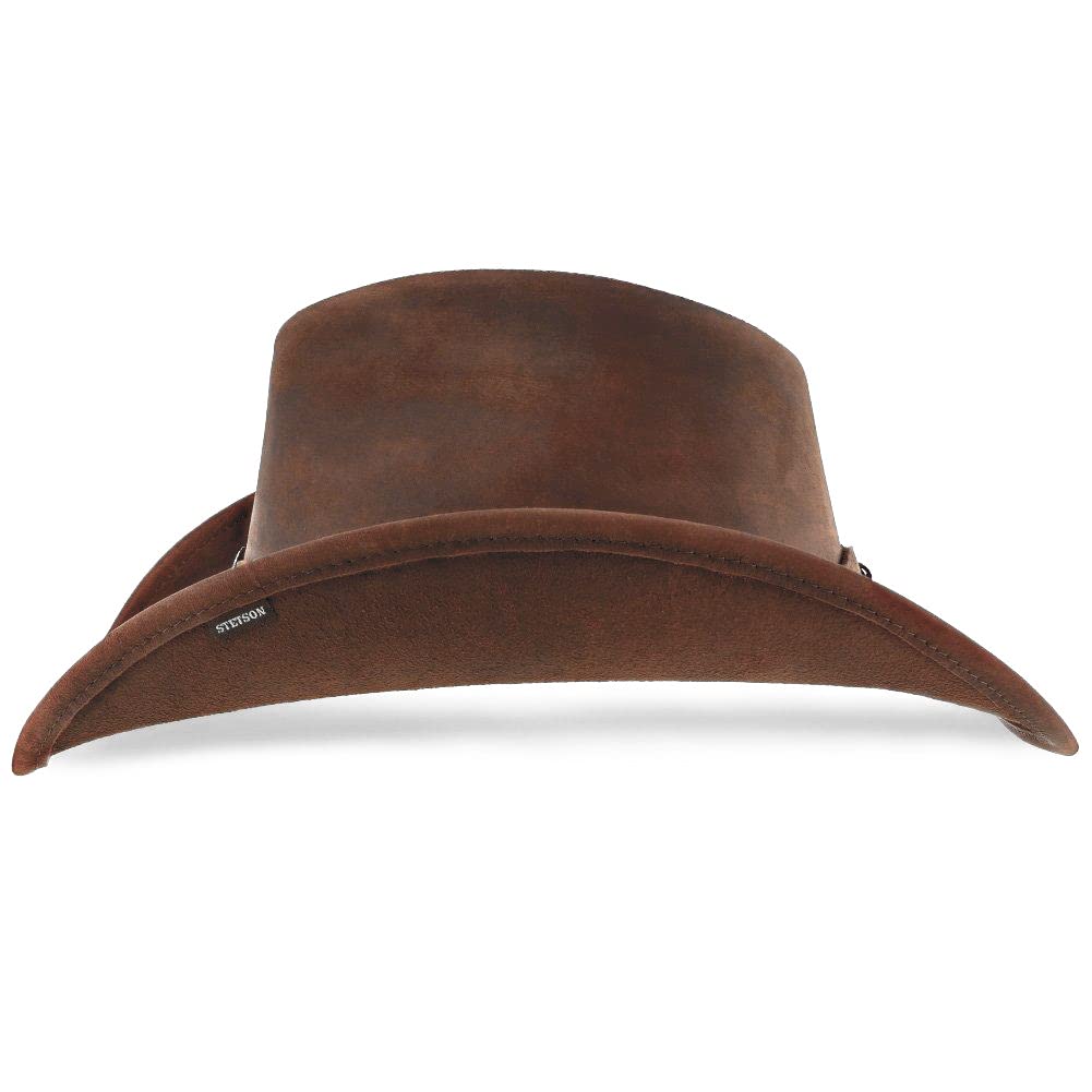 Stetson Men's Roxbury Shapeable Leather Cowboy Western Hat, Mocha, X-Large