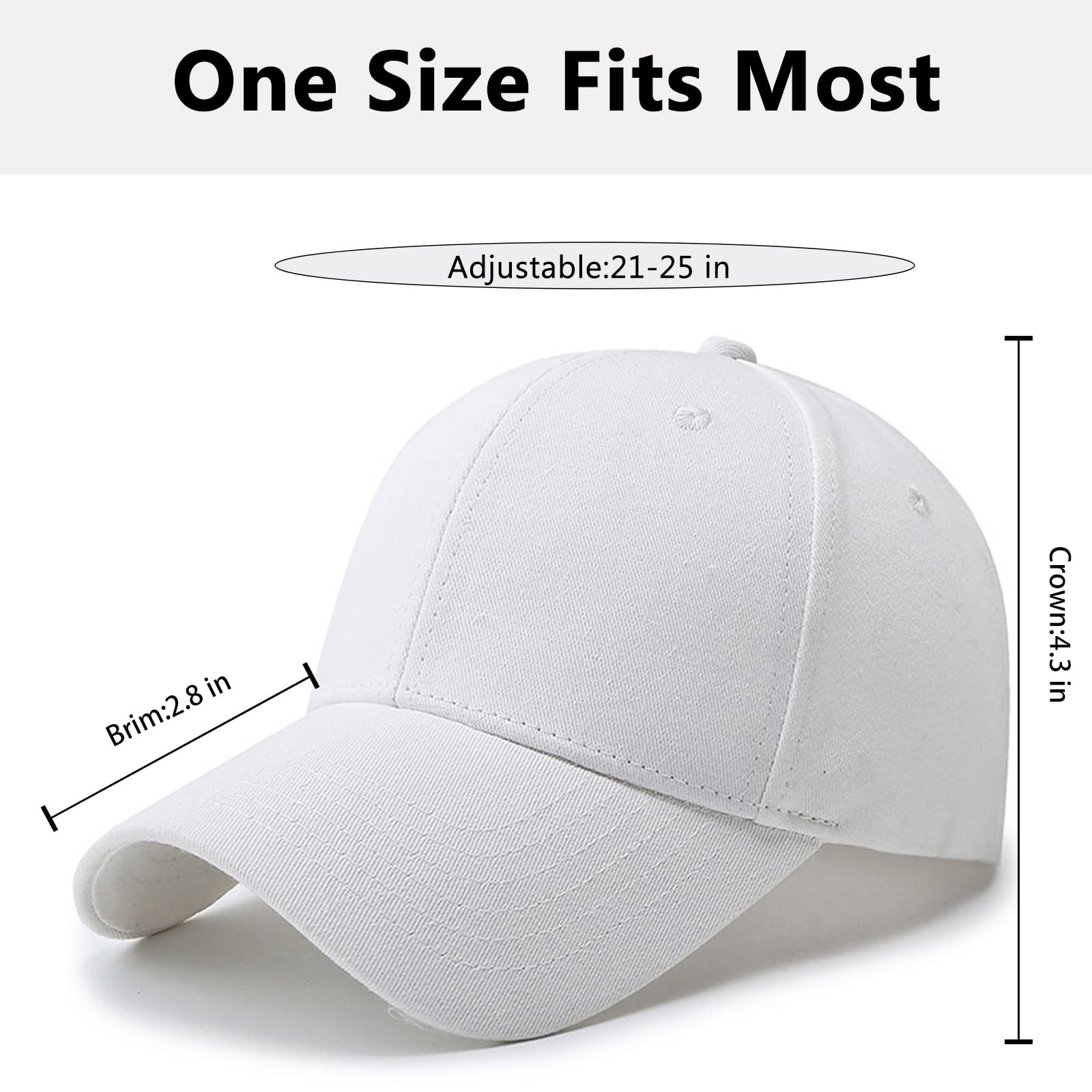 Baseball Cap Men Women Cotton Dad Hat Classic Adjustable Plain Golf Hat Low Profile Unisex