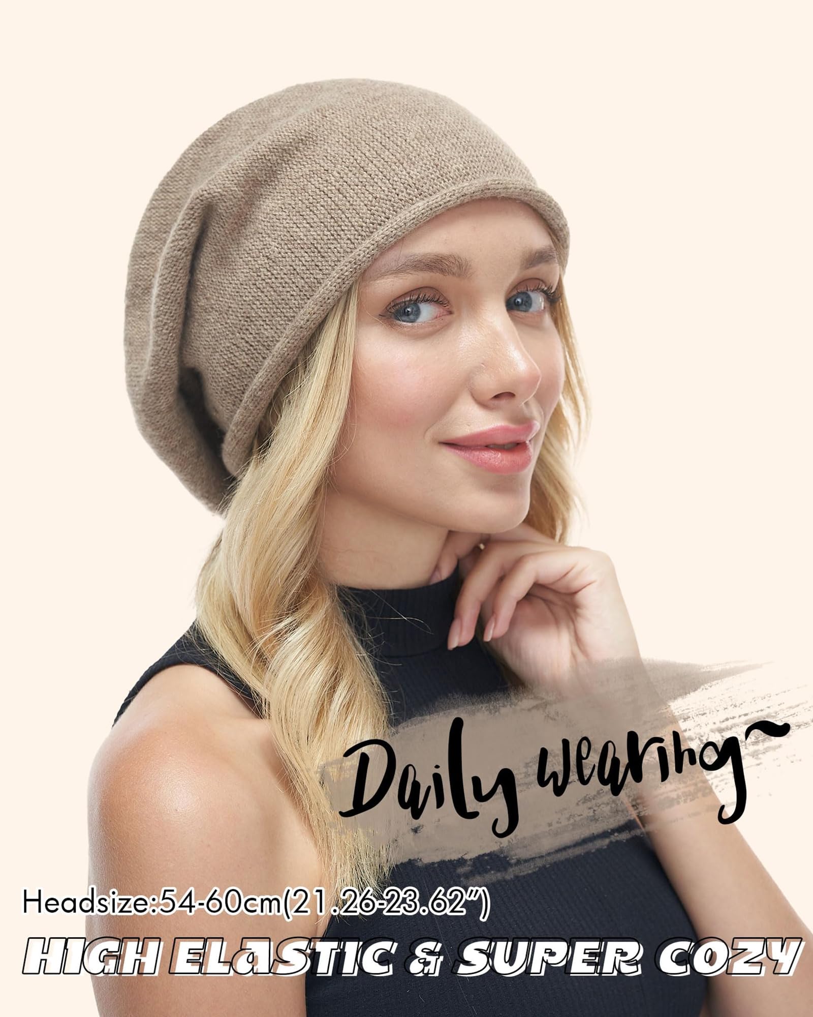 FURTALK Cashmere Slouchy Beanies for Women Winter Hats Soft Warm Beanie Hat Ladies Wool Knitting Skull Beanies