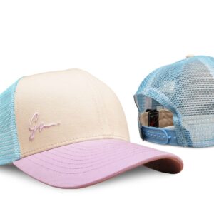 Grace Folly Beach Trucker Hats for Women- Snapback Baseball Cap for Summer (Classic Blue & Lavender)