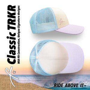 Grace Folly Beach Trucker Hats for Women- Snapback Baseball Cap for Summer (Classic Blue & Lavender)