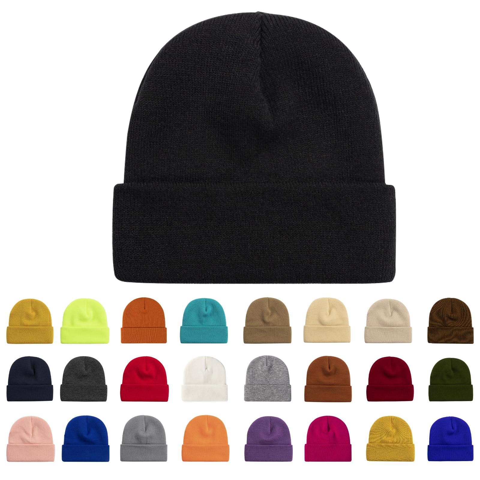 Ruqizhi Beanie Hat for Men Women Slouchy Beanie Hats Winter Knit Cuffed Beanie Soft Hat